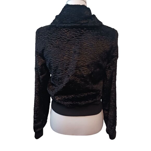 NEW Tucker for Target Black Faux‎ Fur Persian Jacket Floral Satin Lining, Size M - Picture 5 of 14
